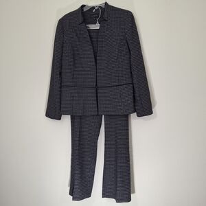 Talbots Women's Black/Grey Houndstooth Pant Suit - Classic Workwear, Size 14